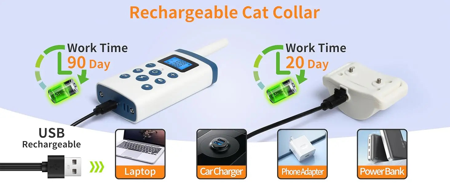 New Cat Shock Collar with Remote, 4 IN 1 Cat Training Collar with Auto Anti-Meow, Beep, Vibration, Safety Shock 4 Modes for Cats