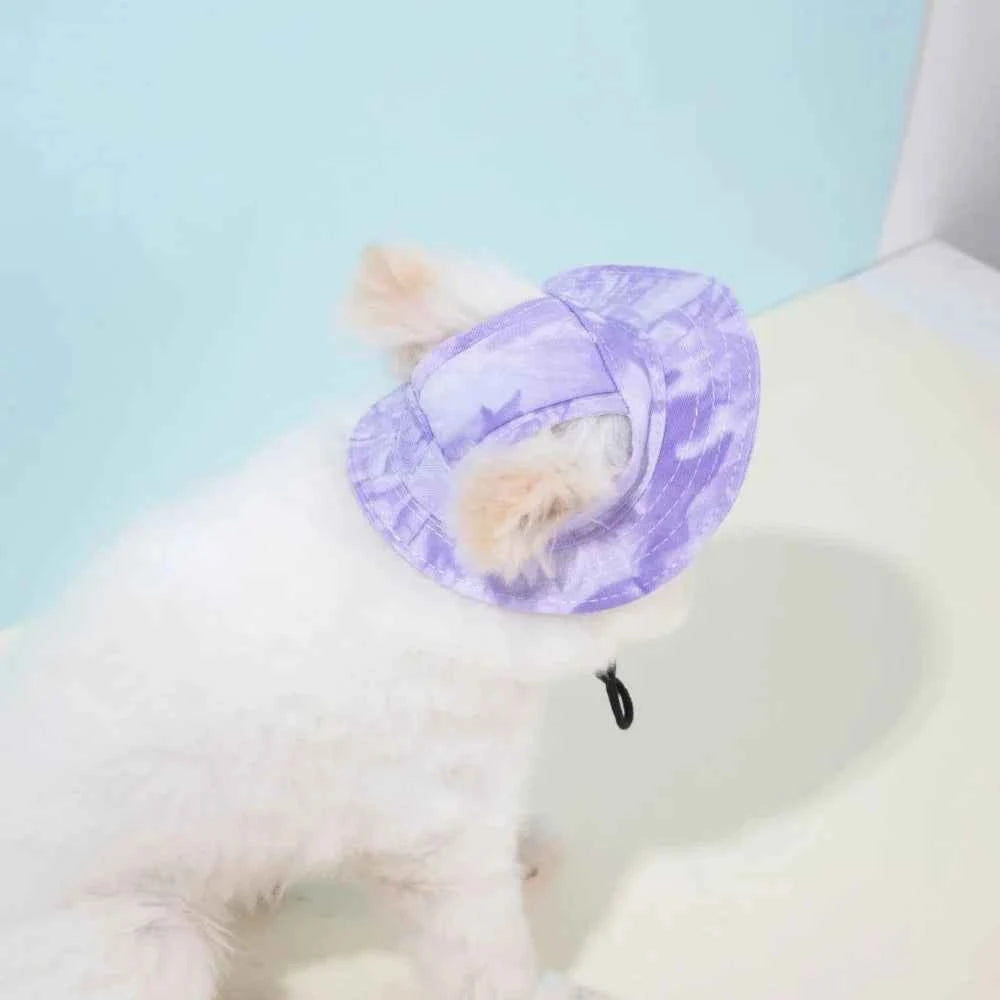 Pets Hat with Ear Holes Adjustable Baseball Cap for Medium Small Dogs Summer Dye Cats Sun Cap Pet Outdoor Hat Pet Supplies
