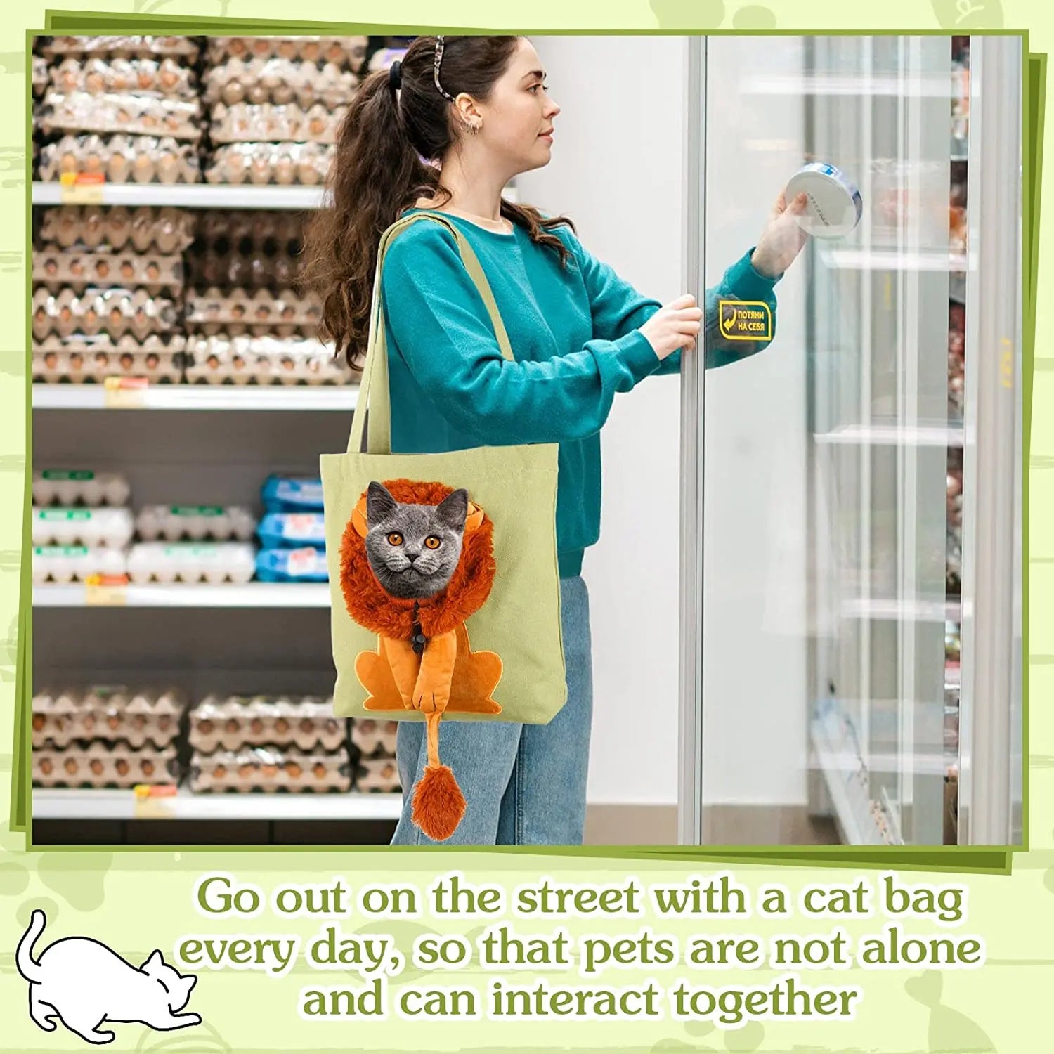 Pet Canvas Shoulder Bag Lion Shaped Carrier For Cat Comfortable Cats Carrying Pouch Handbag Puppy Messenger Bag For Out Travel - Play Paws Toys