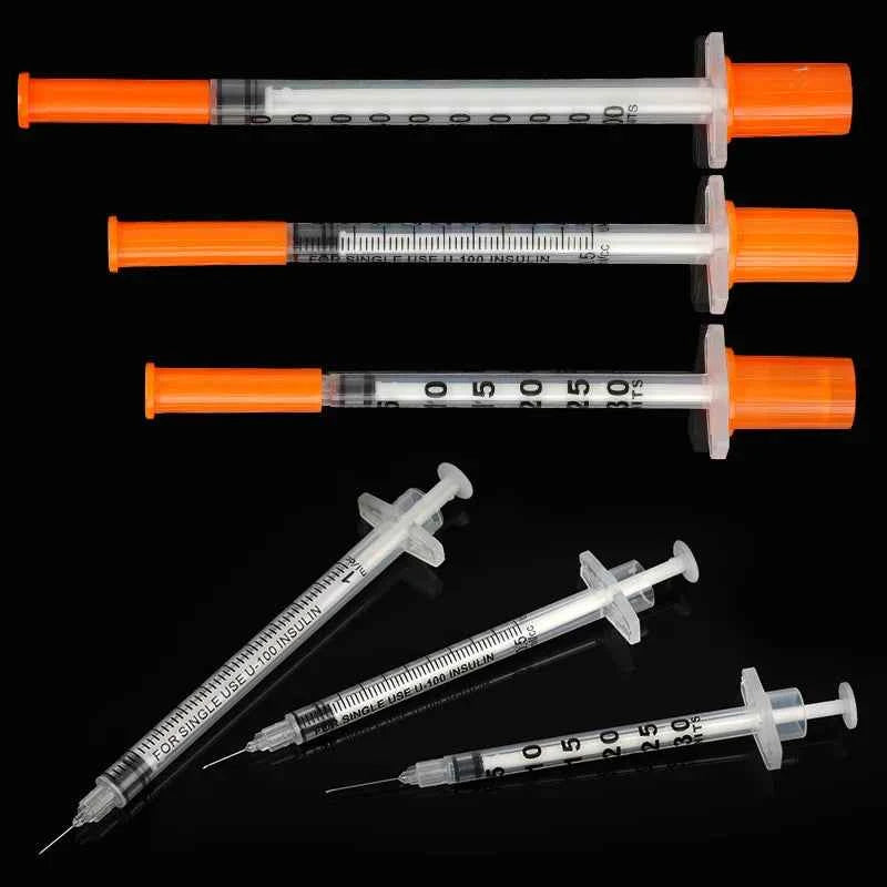 50/100Pcs Veterinary Injector Disposable Poultry Adjustable Continuous Syringe Vaccination Needle Livestock Pig Cow Pet Syringe