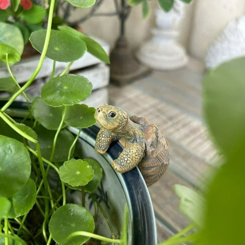 Fishing Turtle Hanging Turtle Figurine for Basin Fish Tank Aquarium Rockery Pond Courtyard Garden Decor Ornaments Decoration