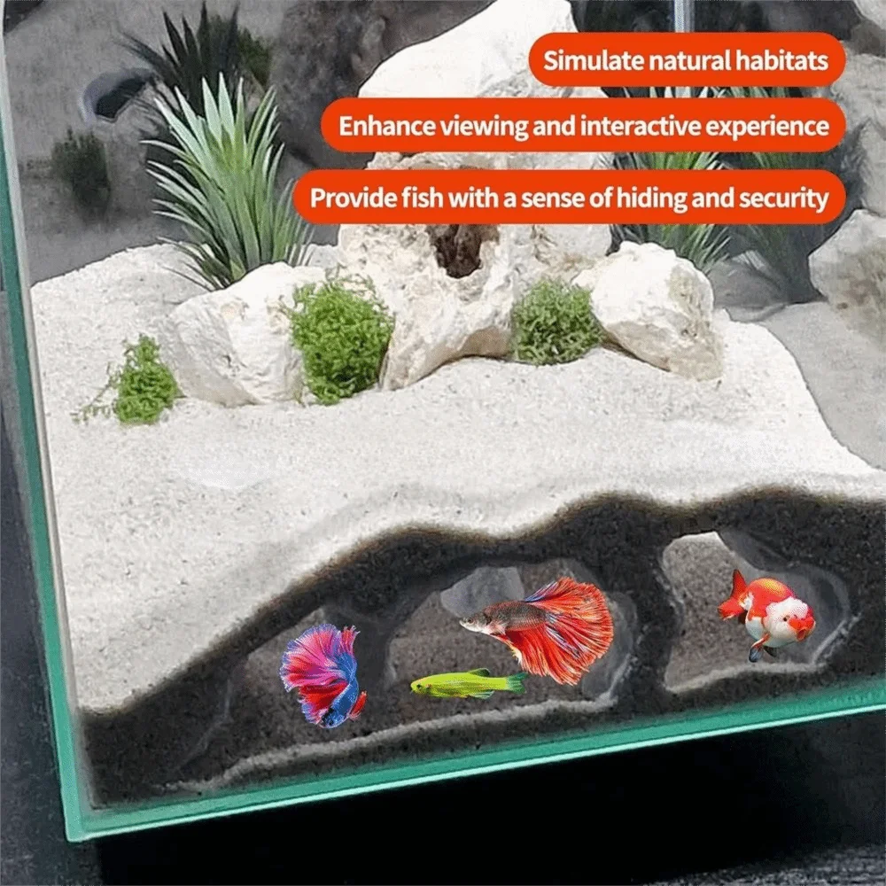 Funny 3D Printing Fish Tank Underground Cave Rest Safe Betta Cave Fish Nest Leisure Cave Fish Tank Decorations