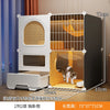 Large Cat Cages with Bed & Litter Box Indoor Multi-Level Cat House Spacious 3-in-1 Pet Villa Roomy Playpen with Resting Area - Play Paws Toys