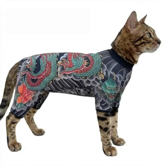 Creativity Four Seasons Dog Cat Tattooed Vest Lifelike Breathable Pet Jacket Funny Cool Pet Clothes For Pet S To 6XL