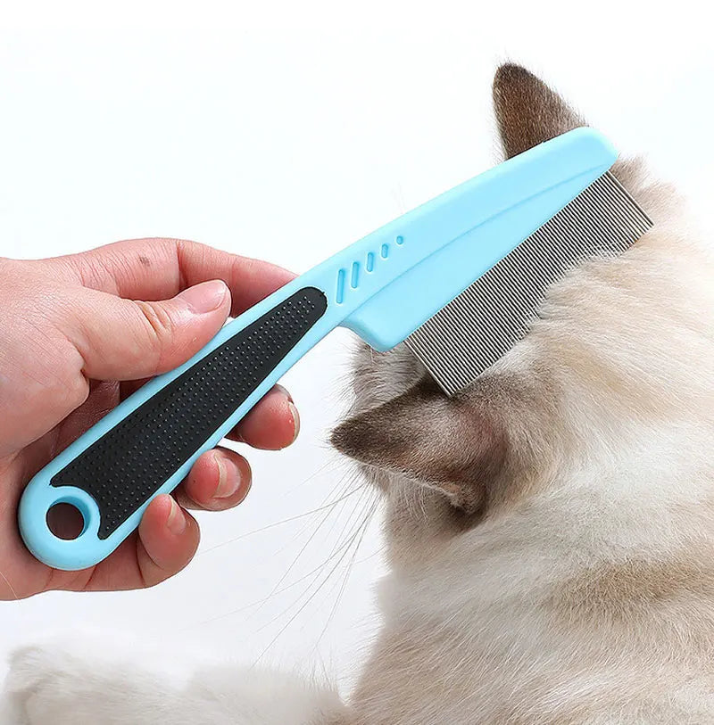 Pet Grooming Comb Durable Long-handled Pet Flea Comb Dog and cat dense tooth comb to remove lice Pet supplies Pet comb