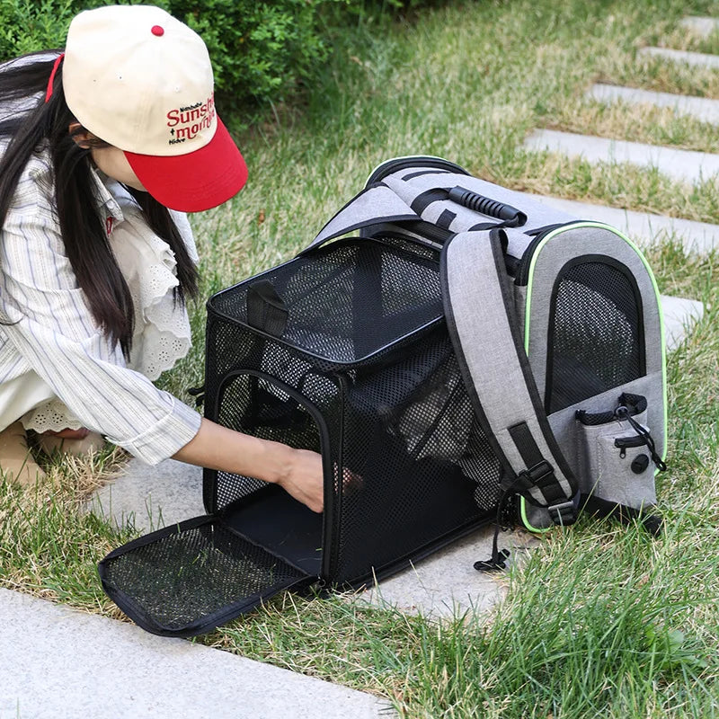 Cat Carrier Backpacks Expandable Cat Backpack with Shade Cover, Breathable Mesh Pet Carrier Backpack Bag for Travel Hiking Campi - Play Paws Toys
