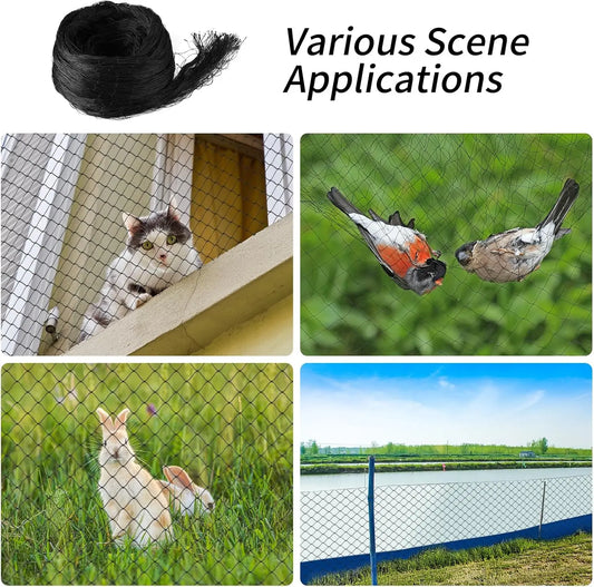 Steel Reinforced Cat Netting for Balcony- Cat Anti Fall Netting,Garden Net Anti Bird Net with Wire,Safety Netting Fence for Pets - Play Paws Toys