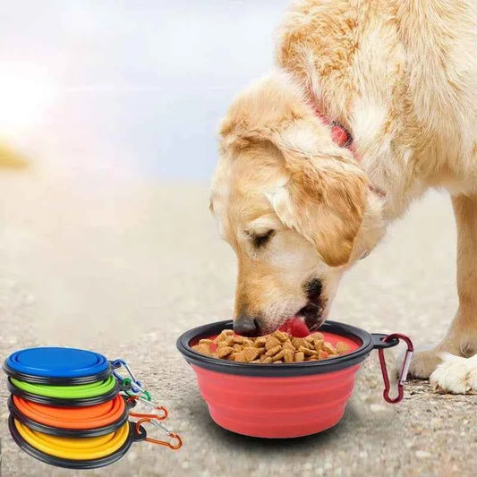 Portable 350ml Fold Silicone Pet Bowl Collapsible Puppy Feeder Dish For Outdoor Travel Walking Camping Dog Food Water Supplies