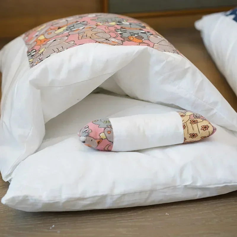 Kawaii Removable Cats Bed House Home Supplies Products for Adult Cats Large Pet Dog Bed Cat's House Cave Comfortable  Food Cute - Play Paws Toys