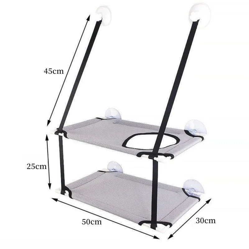 Cat Hammock Window Bed Kitten Sunny Seat Hanging Mount Beds Cat Sofa double-decker tunnels Suction Cup Wall Pet Hanging Winter - Play Paws Toys