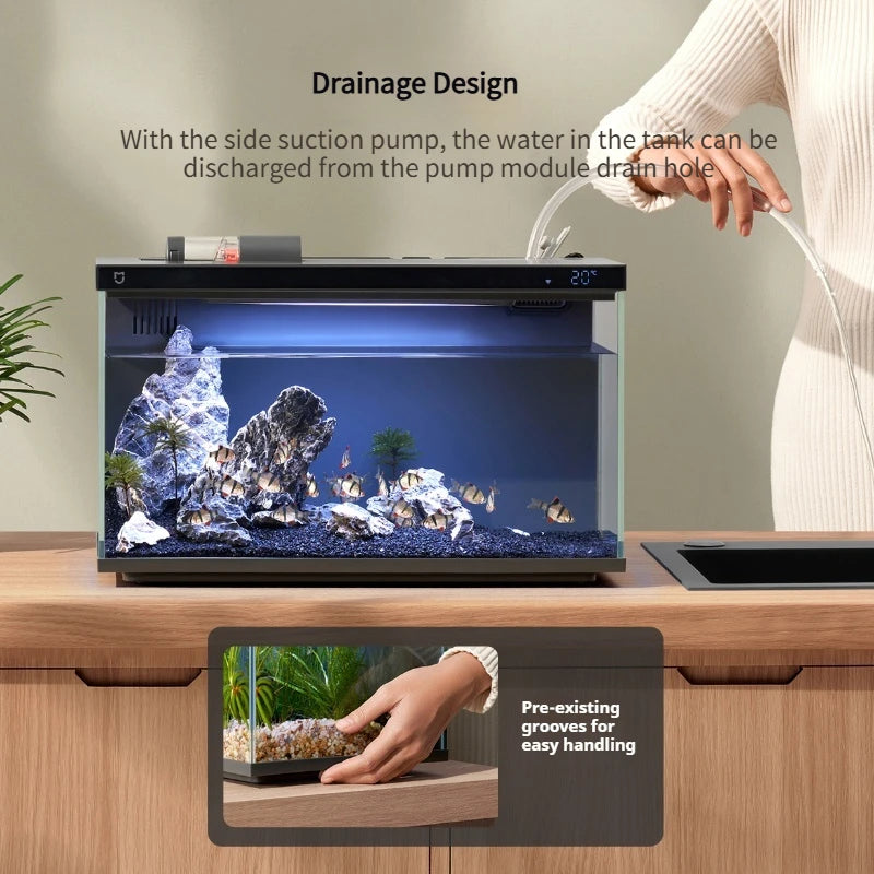 Mijia Smart Fish Tank MYG100 Work with Mijia APP Mobile Controlled Remote Feeding Smart Lighting System Light Aquarium