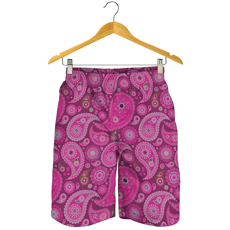 Fashion Paisley  Pattern Beach Short Men Clothing Popular 3D Print Daily Casual Board Shorts Classic Trend Streetwear New Trunks