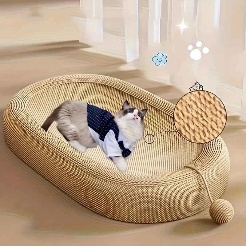 Universal Cat Scratching Board Bed - Durable Sisal Multi-Functional Toy Ball Set, All-Season Indoor/Outdoor Cat Furniture Durabl