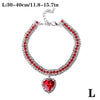 Luxury Rhinestone Dog Cat Collar Crystal Bling Pet Necklace Adjustable Heart Pendant Jewelry for Puppy Kitten Accessories