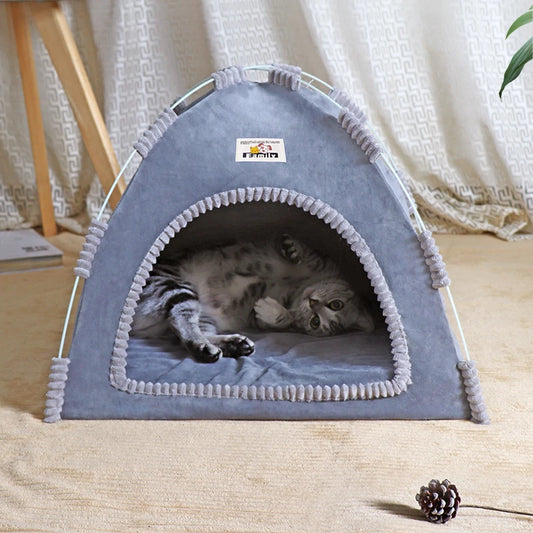 Foldable Cat House Pet Tent Four Seasons Universal Cat and Dog Pet Nest Summer Cool Mat Outdoor Portable Foldable Breathable - Play Paws Toys