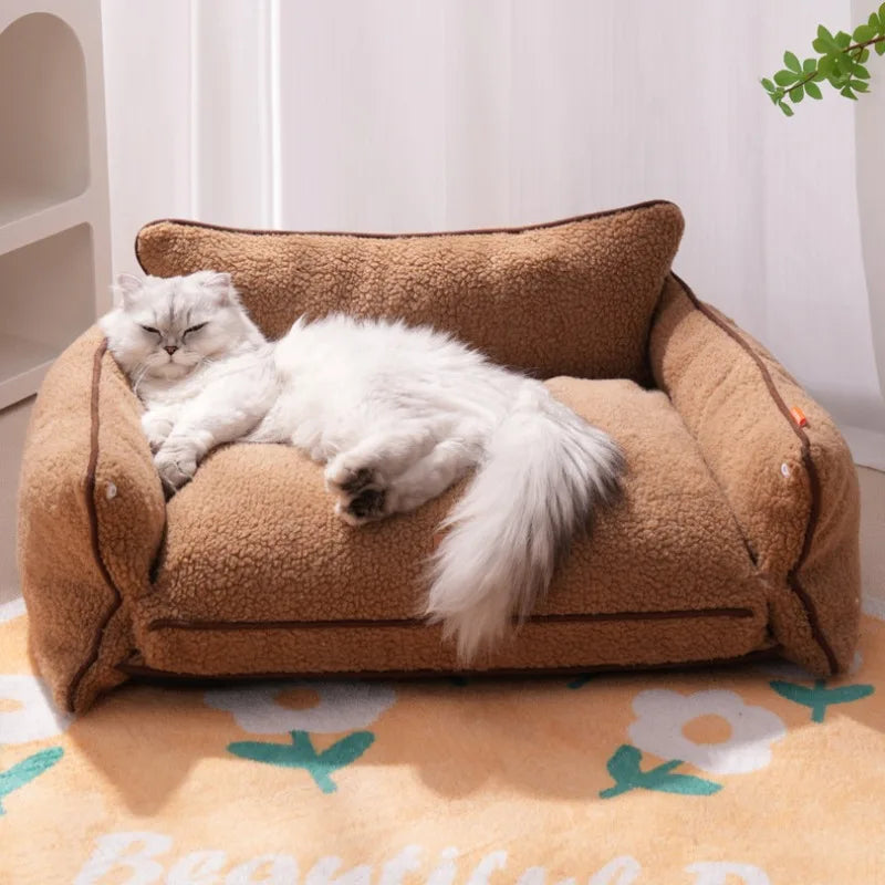 Pet Sofa for Dogs Cats Winter Warm Cat Bed Nest Dog Sleeping Mat Removable Washable Pet Supplies All-season Universal Kennels - Play Paws Toys
