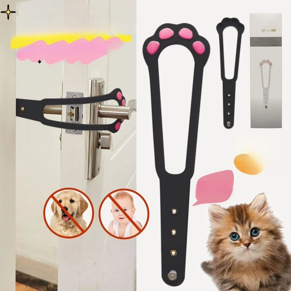Pet fence entry and exit door ventilation cat entry and exit door gap artifact bedroom ventilation no need to drill holes - Play Paws Toys