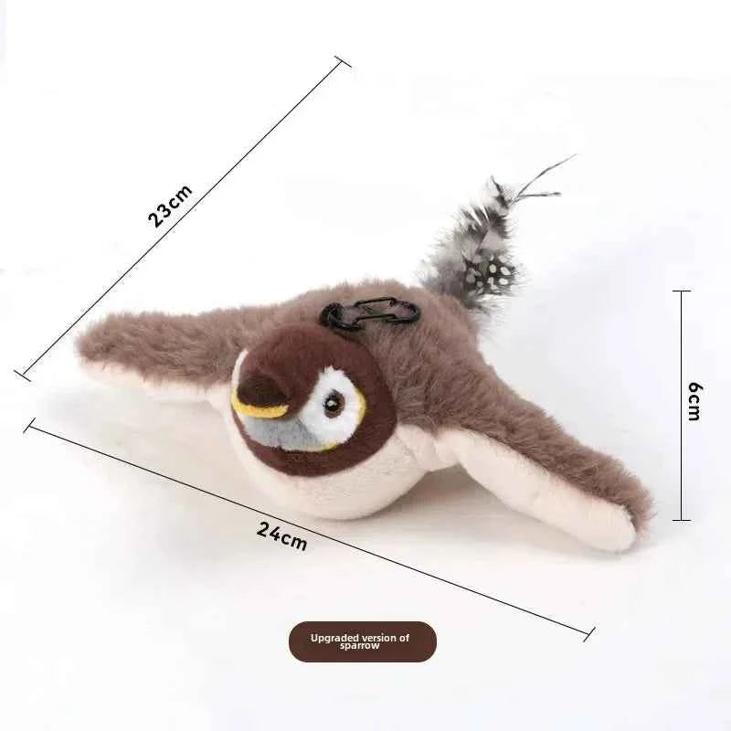 Hot Cat Interactive Toys Catnip Electric Pat Bird (with Catnip) Dog Cats Touch-Activated Squeaky Plush Toy Pet USB Rechargeable