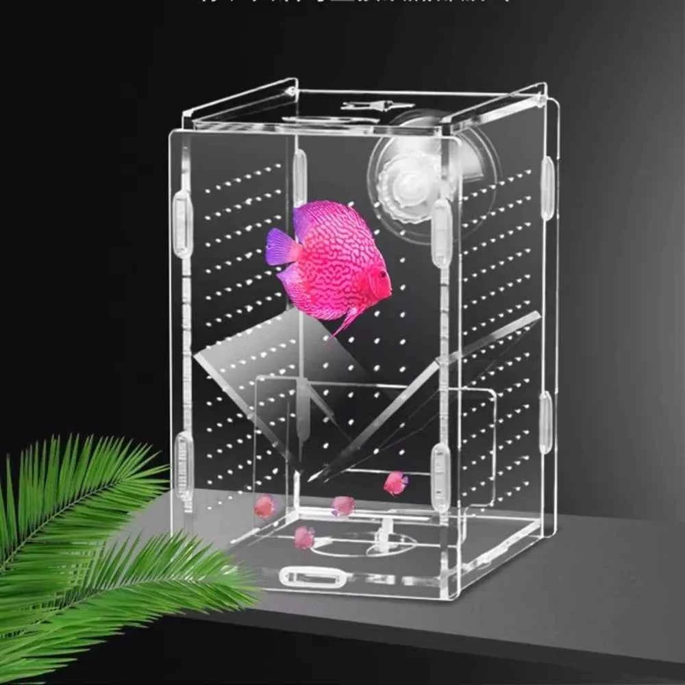 1PC Small Fry Aquarium Isolation Box Hatchery Divider Spawning Hatching Fish Breeding Box with Hook Acrylic Hydroponic Plant Box