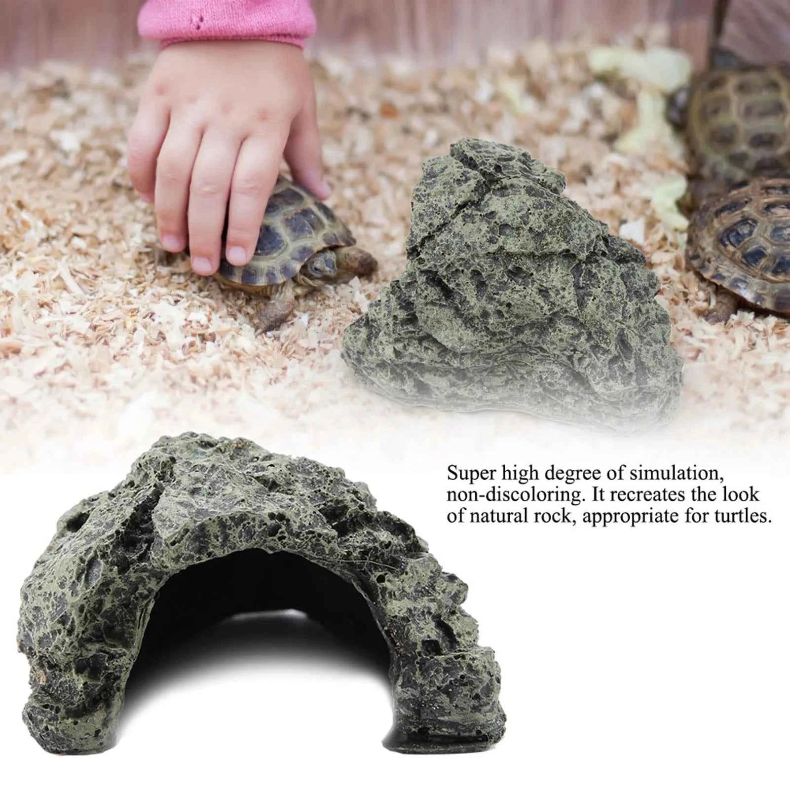 Turtle Basking Cave Fish Hiding Cave Aquarium Turtle Reptile Basking Hide Habitat Decoration Ornament Reptile Hiding Habitat