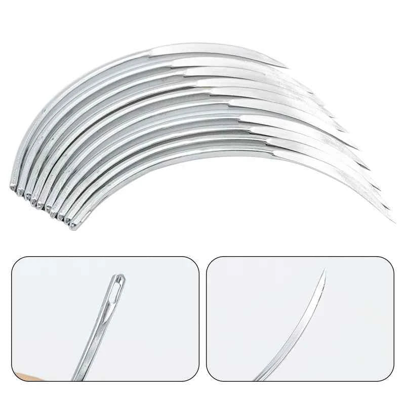 10 Pcs Suture Needles for Veterinary Surgery Stainless Steel Surgical Sutures Curved Needles Pigs Sheep Poultry Livestock Tools