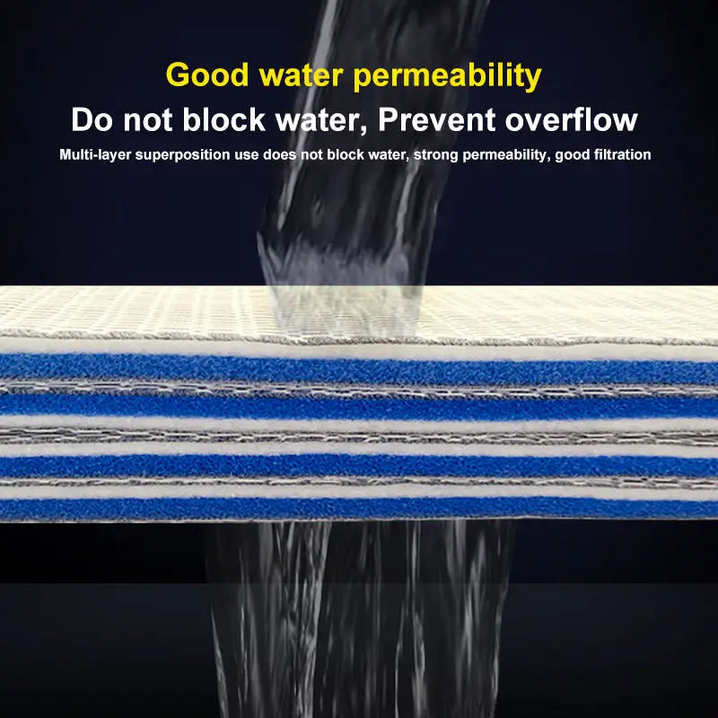 Aquarium 8D Sponge Fish Pond Tank Filter Cotton Pad 8 Layers Cleaning Purifier Water Purification Accessories without Glue