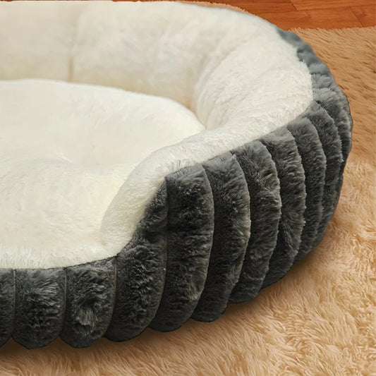 Jumbo Soft Warm Cat Bed - Plush Cozy Puppy Sofa with Backrest, Washable Non-Slip, Polyester Pet Bed for Kittens & Small Dog - Play Paws Toys
