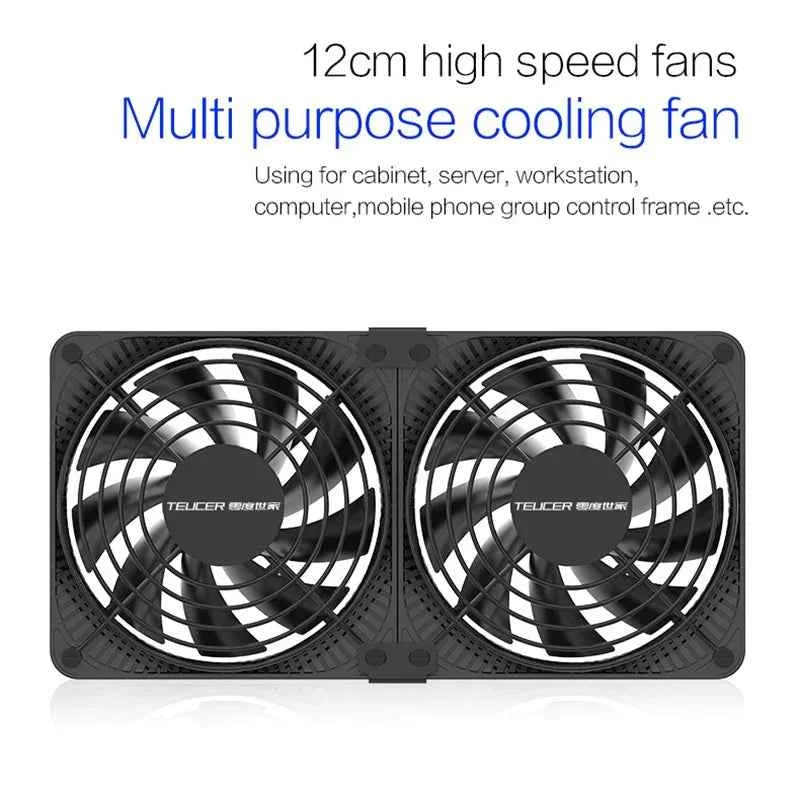 TEUCER 3000RPM 120MM Large Air Volume 220V Btc Mining Machine Workstation Cabinet Server Case Cooling System Fan with Adapter