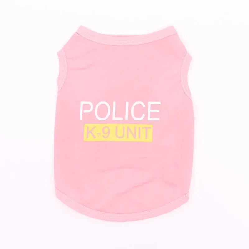 100% Cotton Pet Clothes Cool Cat SECURITY Costume for Cats Small Dogs Spring & Summer Puppy Kitty Cat Vest Top T Shirt Clothing