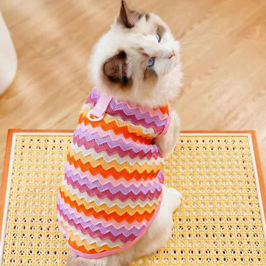 Summer Dog Vest Stripped Breathable Thin T-Shirt for Small Medium Dog Fashion Chihuahua Yorkshire Vest Pet Clothes Wholesale