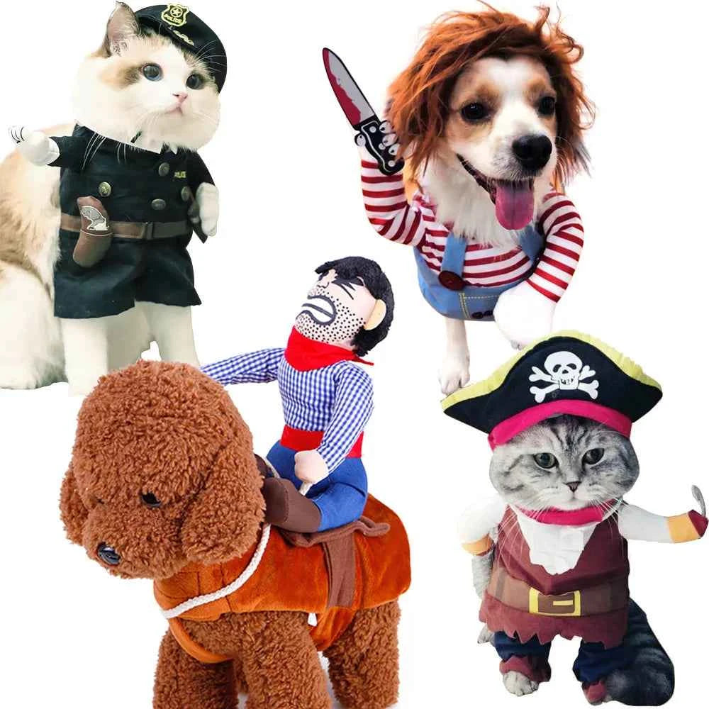 Pet Transformation Costumes, Funny Christmas Outfits for Cats, Dog Clothes, Novelty Halloween Costumes for Pets