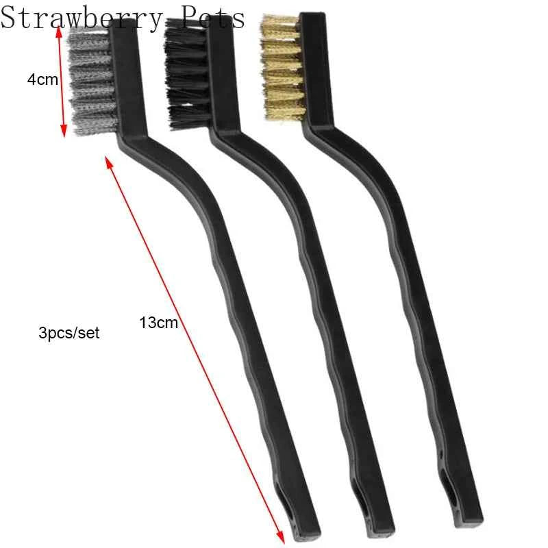 13cm Steel Wire Brush Aquarium Algae Cleaning Brush Nylon Brush Aquarium Cleaner Fish Tank Stain Cleaning Tools Accessories 3pcs