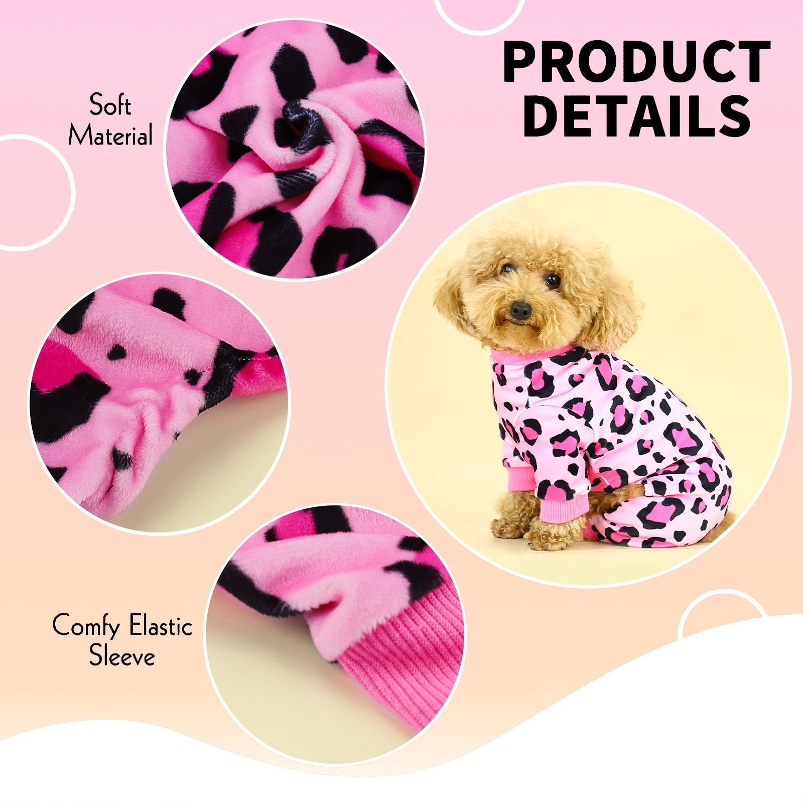 Leopard Dog Pajamas: Ultra-Soft 4-Legged Sleepwear for Small, Medium & Large Dogs - Global Pet Fashion Hit!