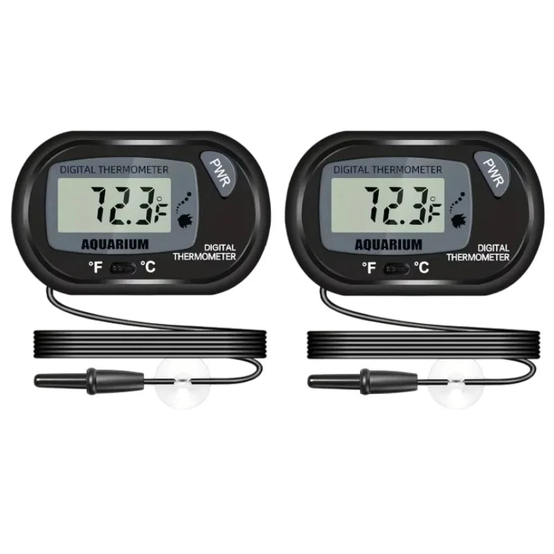 2/4/6/8Pcs LCD Digital Aquarium Thermometer Fish Tank Thermometer With Water-Resistant Sensor Probe And Suction Cup For Reptile