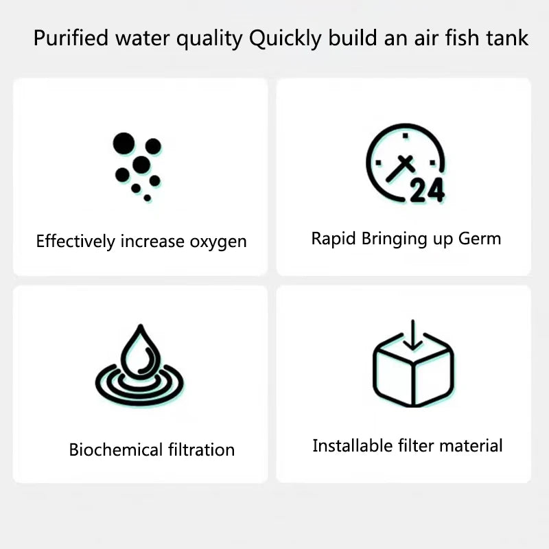 Black Aquarium Filter With Pump For Fish Tank Air Pump Skimmer Biochemical Sponge Filter Aquarium Bio Filters Filtro Aquario