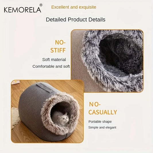 KEMORELA Cat Bed Comfortable Pet Sleeping Bed, Portable Cat Bed Warm And Thickened Pet Bed With Handle Portable Cat Bed - Play Paws Toys