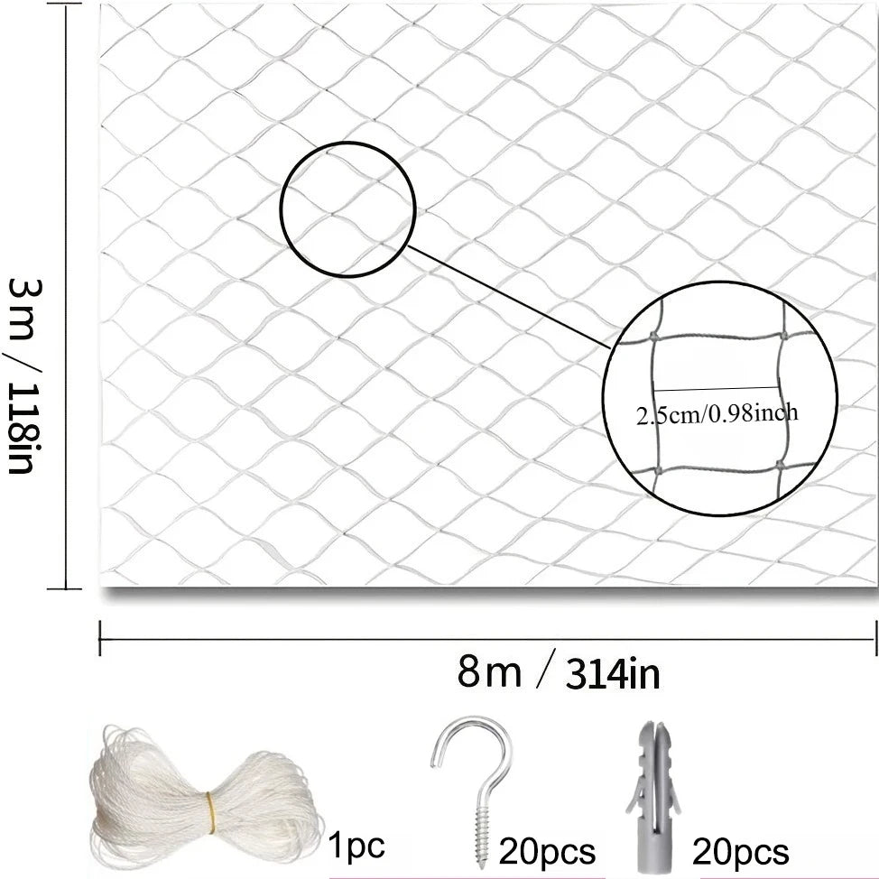 1set Different Sizes Transparent Cat Safety Net with Accessories for Balcony and Stairs - Prevents Pet Falls and Escapes