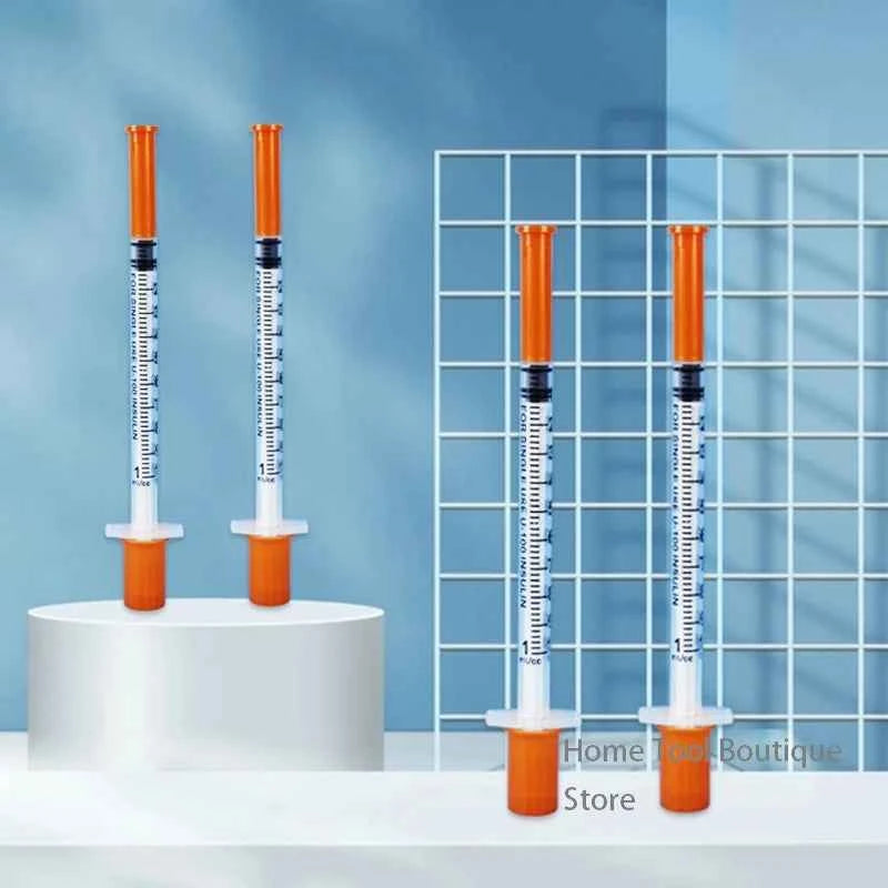 50pcs/lot 1ml 0.5ml 29G 30G 31G 32G Disposable Plastic Veterinary Syringe With Needles pet Animal dog cat syringe