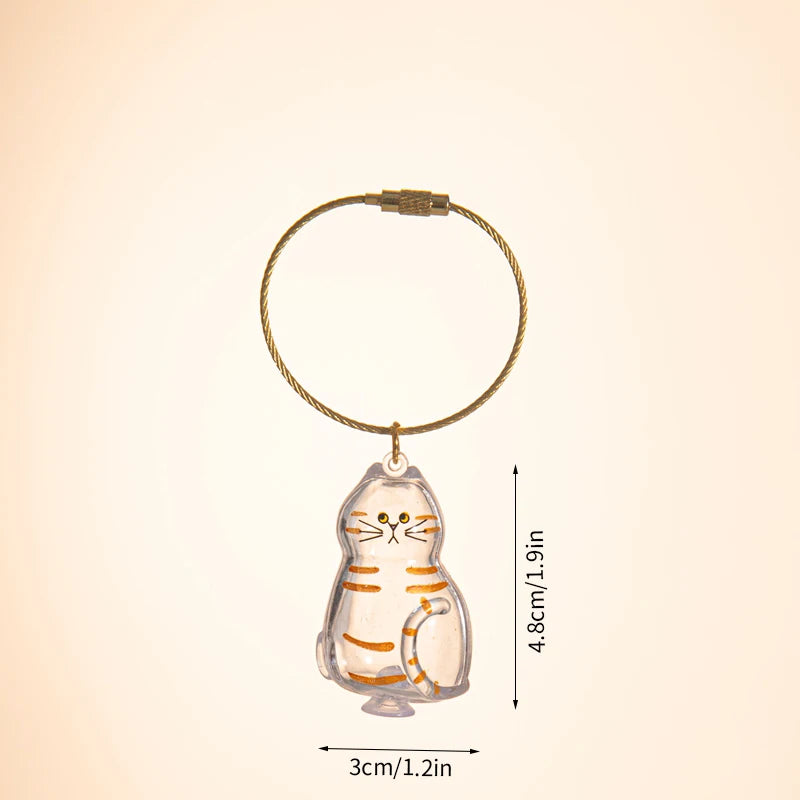 Cat Hair Memorial Storage Keychain Cat Fur Container Pets Cat Fur Collector Capsule Keyring Kitty Hair Hanging Pendants
