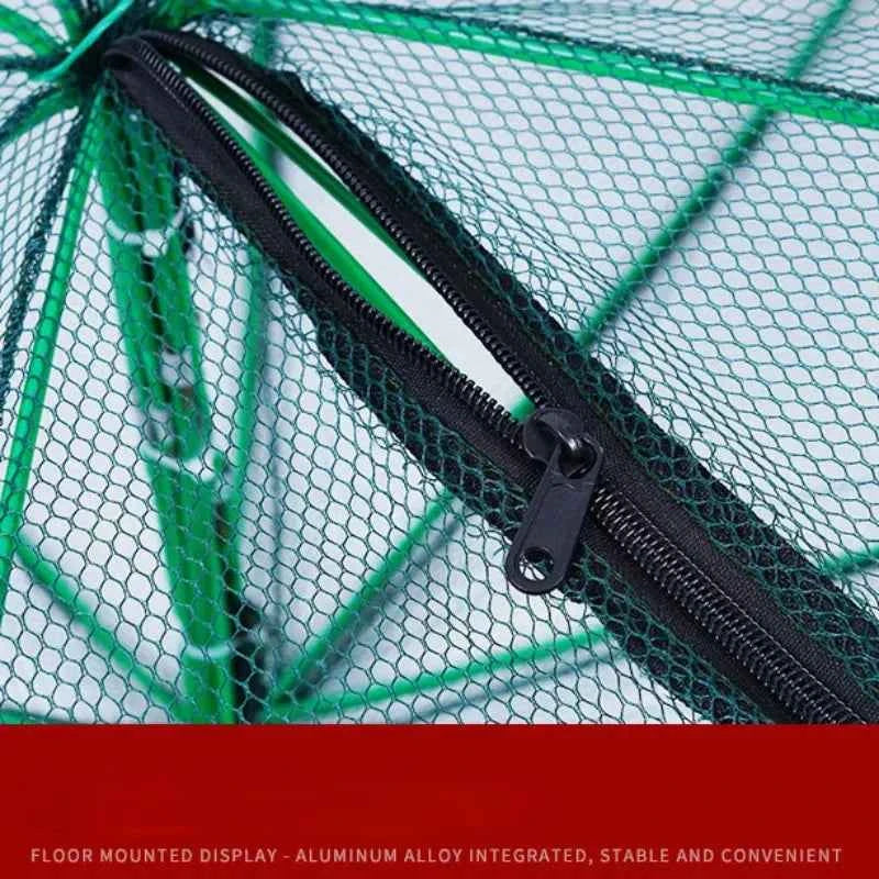 Fishing Net Mesh Folded Hexagon Octagon 8 Hole Hand Fishing Net Casting Nets Crayfish Shrimp Catcher Tank Trap Cage Mesh Tool