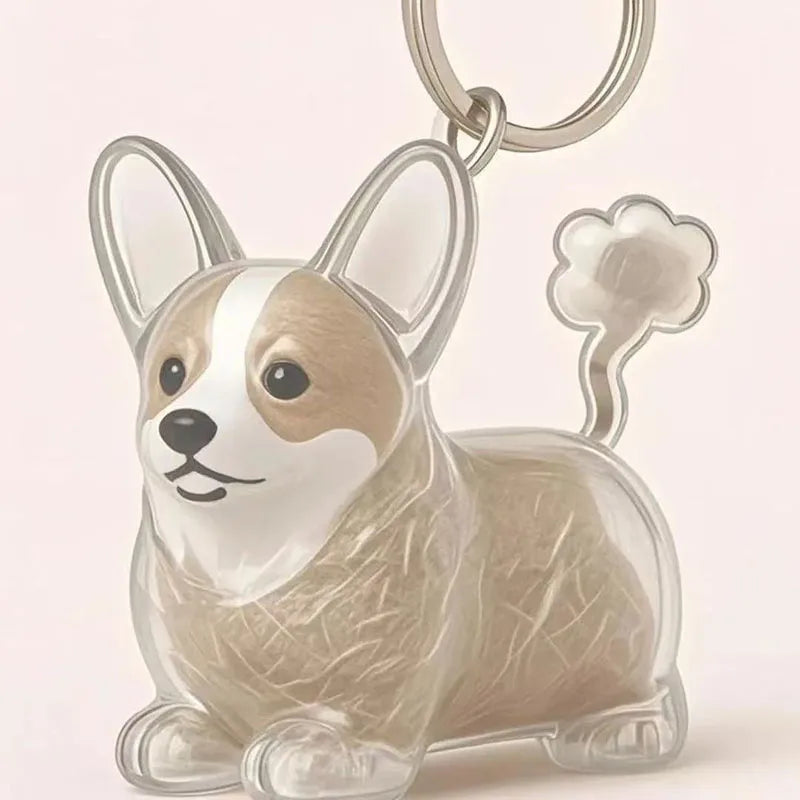 Dog Cat Hair Storage Pendant Keychain Box Couple Car Key Chains Jewelry Souvenir Pet Lover Keepsake Memorial Keychain Gift Decor