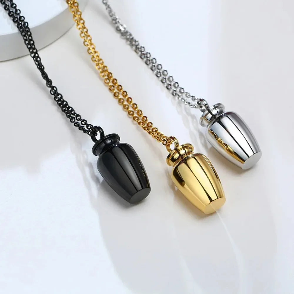 High Quality Mini Bone Ash Pendant Removable Stainless Steel Cinerary Urn with Necklace Well Sealed Memorial Pendant Jar