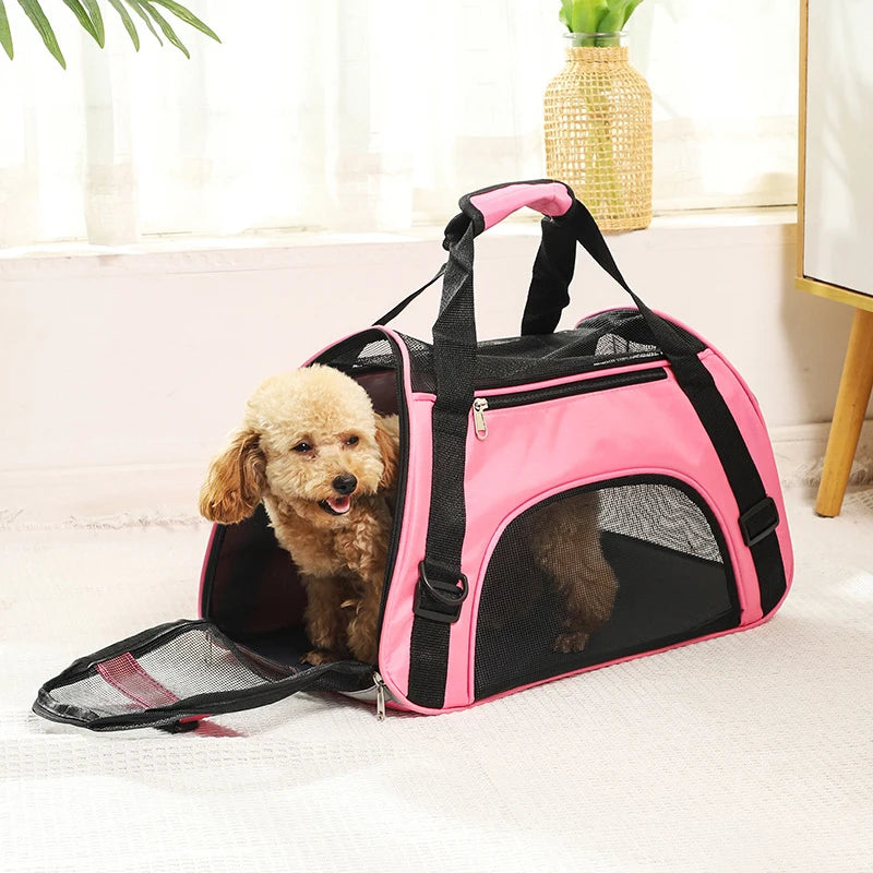 Cat Bags Portable Dog Carrier Bag Mesh Breathable Foldable Cats Carrier Bag Travel Breathable Transport Handbag - Play Paws Toys