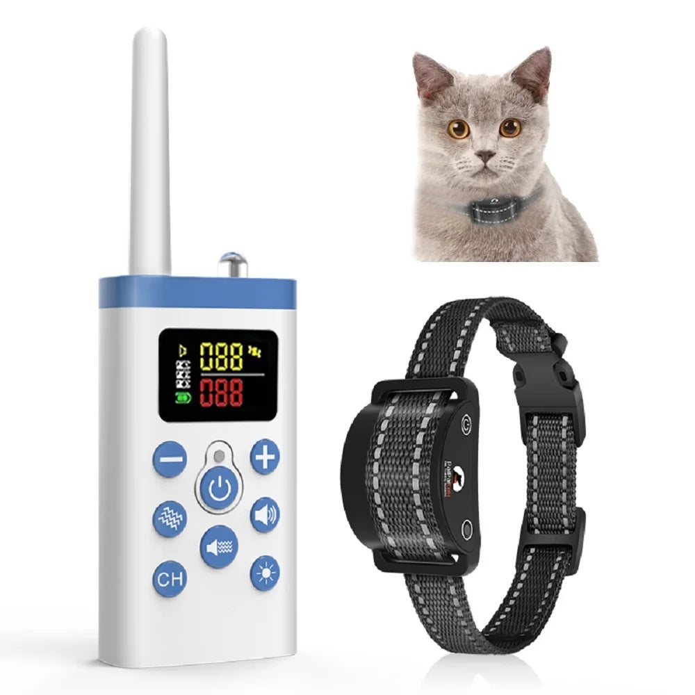 Cat Training Collar,Cat Anti Meow Collar,No Shock Bark Collar,Vibration Collar for Deaf Dogs,Beep Vibration Mode IPX7 Waterproof