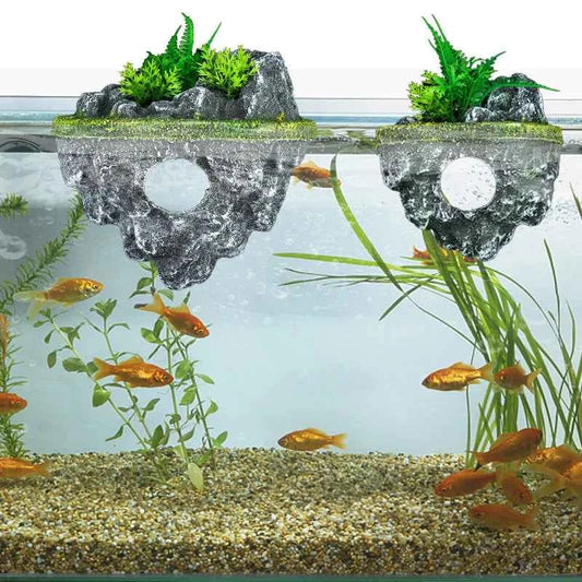 Suspended Island Fish Tank Decorative Creative Floating Stone Simulation Aquarium Decoration Ornaments Aquarium Accessories 1pcs