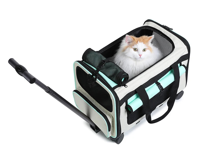 Pet Trolley Cat Bag Extra Large Portable Case Detachable Dog Trolley Case Large Foldable Pet Bag Cat Travel Carrier Bag - Play Paws Toys