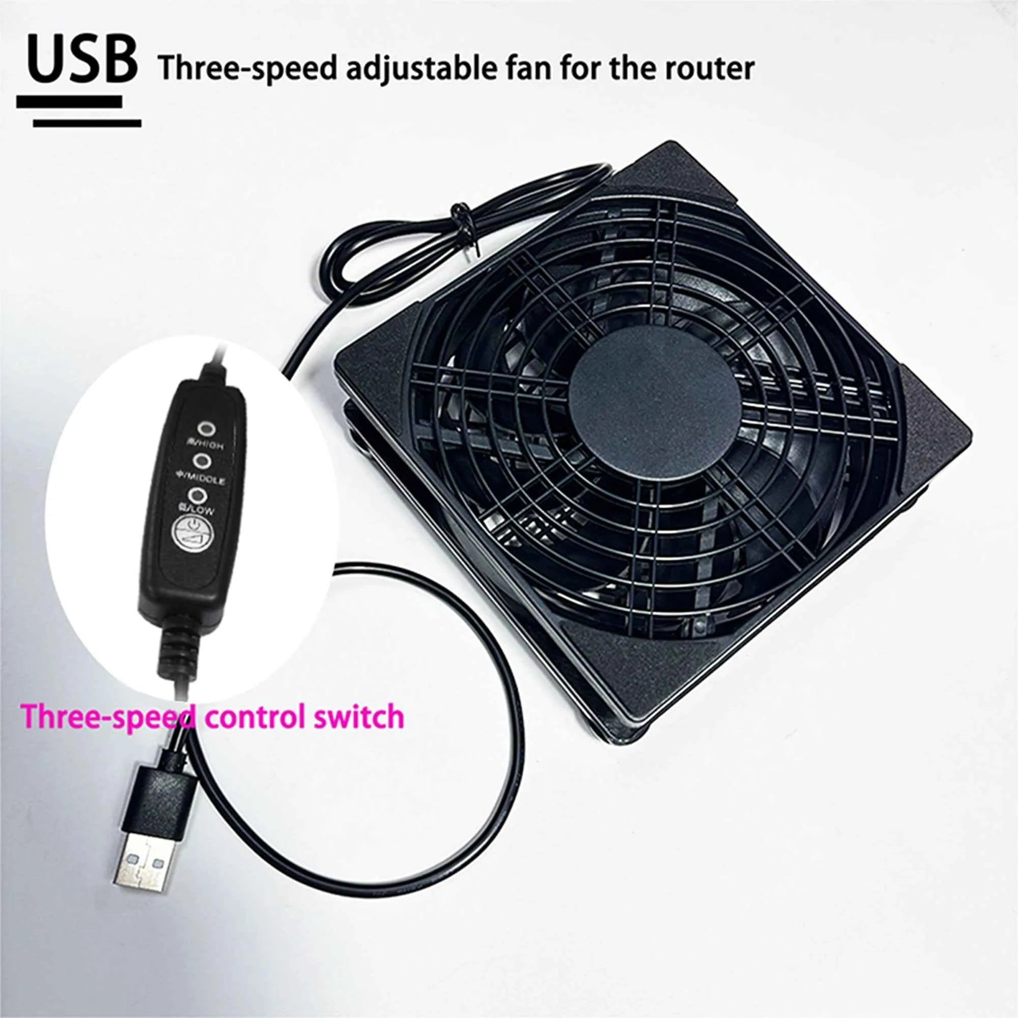 1pc USB supports 3-speed adjustment. The computer fan is silent. The 5V power supply fan is equipped with a speed controller, su