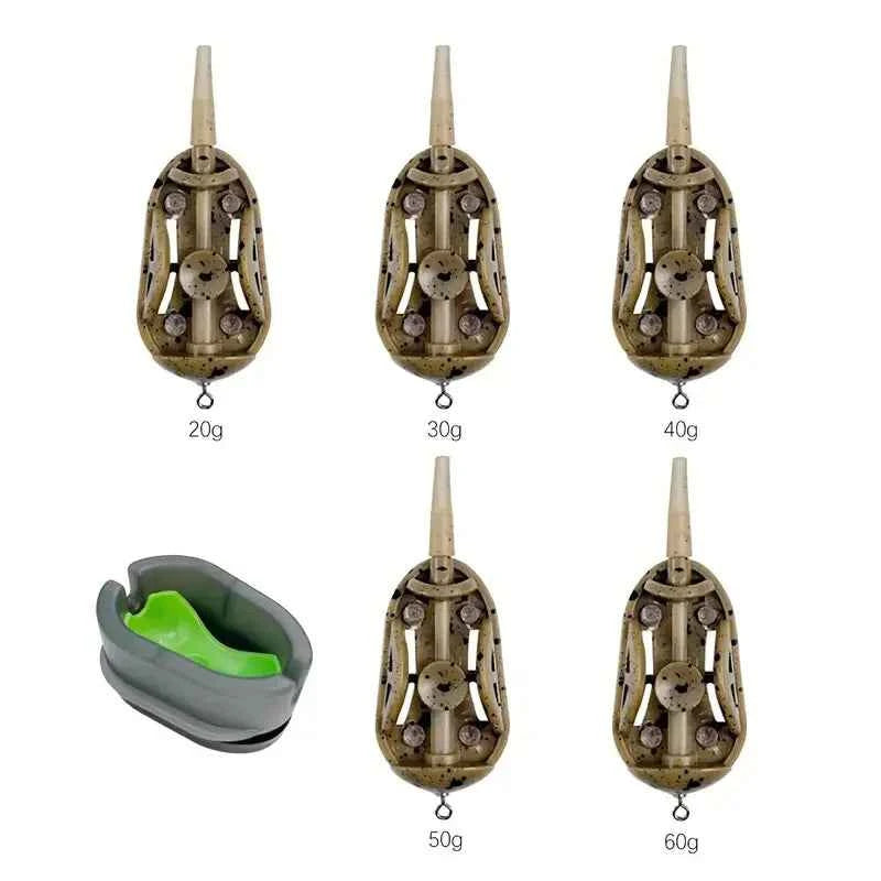 Complete Carp Fishing Feeder Kit - High-Speed Bait Launcher with Mold