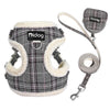 Breathable Dog Harness Leash Bag Set Winter Warm Dog Fur Harnesses Vest Pet Walking Rope With Garbage Bag for Small Medium Dogs