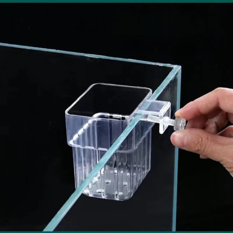 Aquarium Plant Basket Clear Plastic Aquatic Cup Wall Mounted Fish Tank Planters Water Grass Holder Aquascape Hang Decoration Pot
